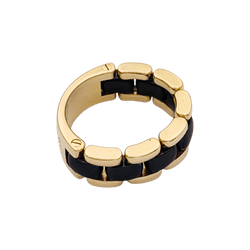 Bague Bandeau CHANEL "Ultra" or jaune et céramique - Castafiore