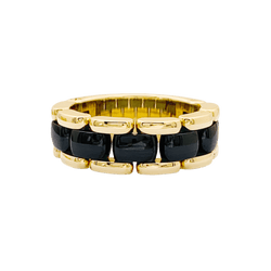 Bague Bandeau CHANEL "Ultra" or jaune et céramique - Castafiore