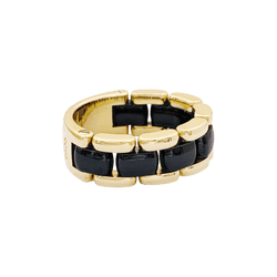 Bague Bandeau CHANEL "Ultra" or jaune et céramique - Castafiore