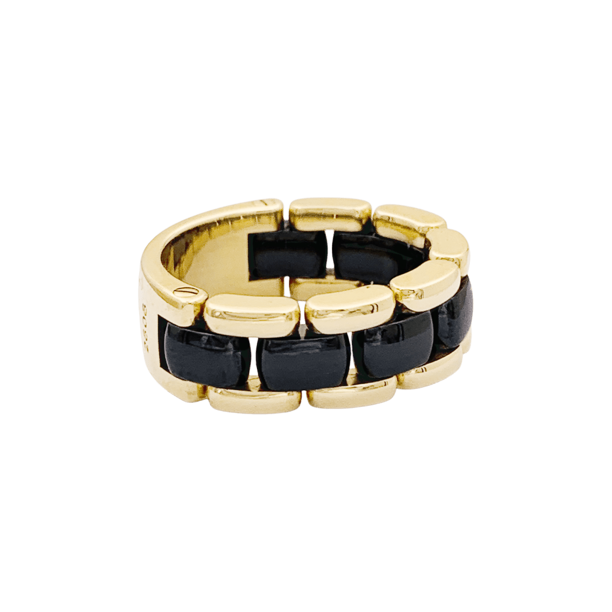 Bague Bandeau CHANEL "Ultra" or jaune et céramique - Castafiore