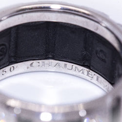 Bague Bandeau CHAUMET "Class One" en or blanc, caoutchouc et diamants - Castafiore