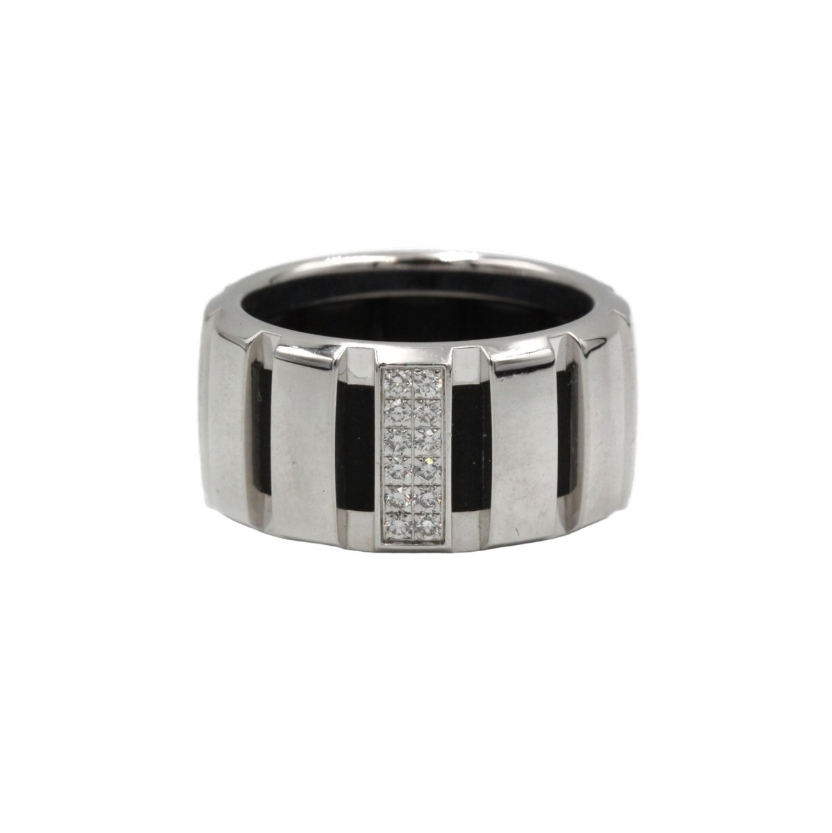 Bague Bandeau CHAUMET "Class One" en or blanc et diamants - Castafiore