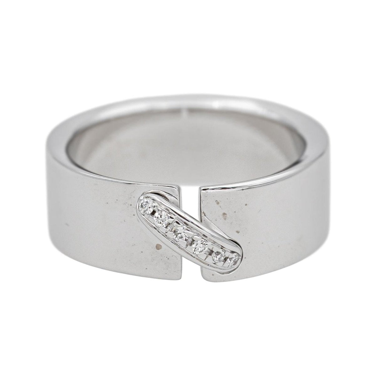 Bague Bandeau CHAUMET "Liens" en or blanc et diamants - Castafiore