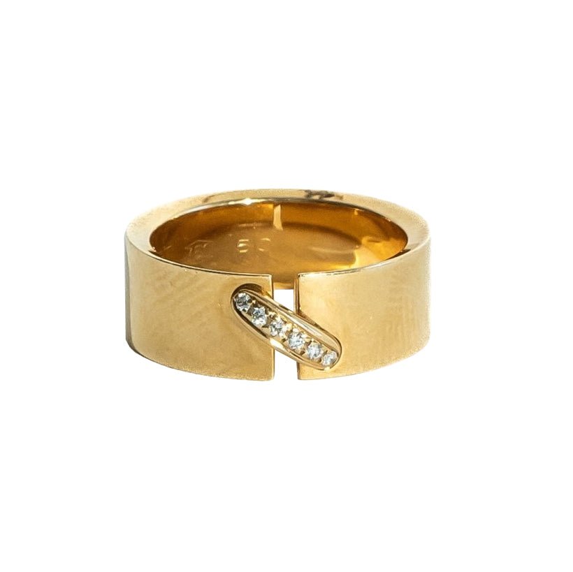Bague Bandeau CHAUMET "Liens" en or jaune et diamants - Castafiore