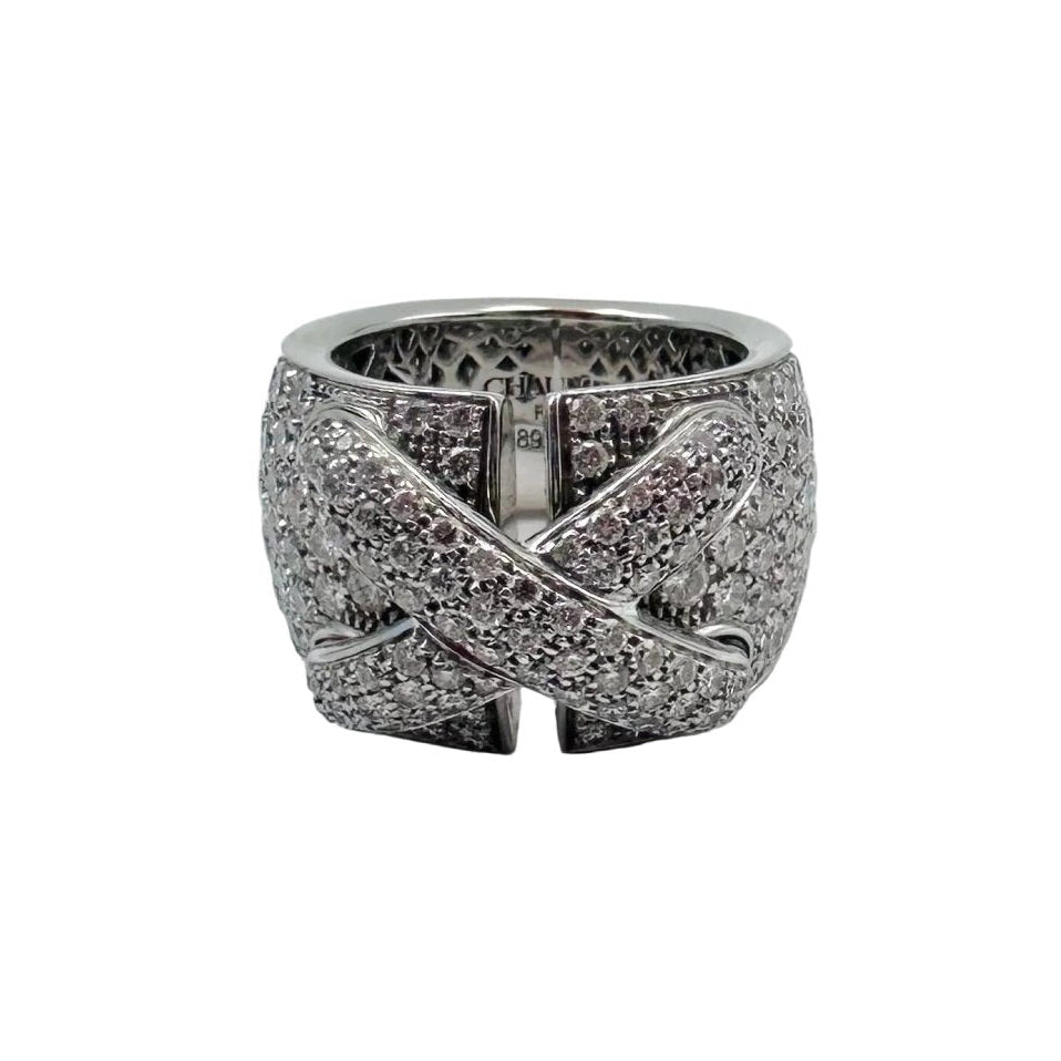 Bague Bandeau CHAUMET "Liens XL" en or blanc et diamants - Castafiore