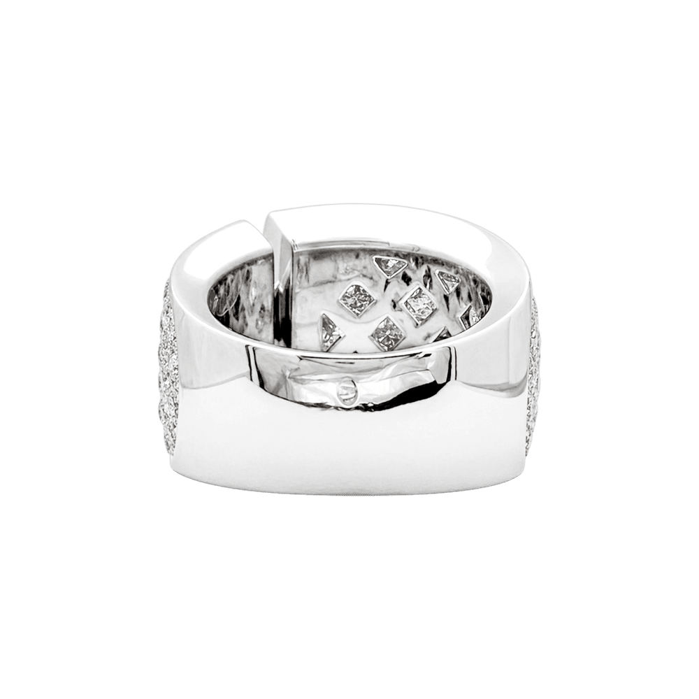 Bague Bandeau CHAUMET "Liens XL" en or blanc et diamants - Castafiore
