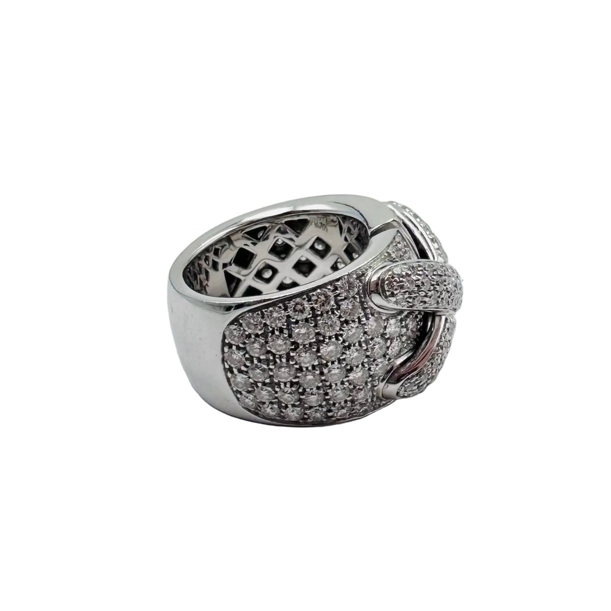 Bague Bandeau CHAUMET "Liens XL" en or blanc et diamants - Castafiore