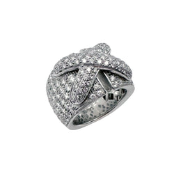 Bague Bandeau CHAUMET "Liens XL" en or blanc et diamants - Castafiore