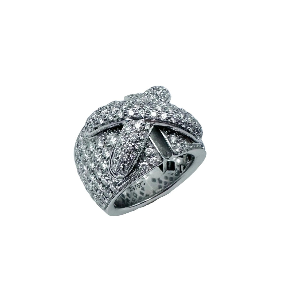 Bague Bandeau CHAUMET "Liens XL" en or blanc et diamants - Castafiore