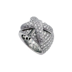 Bague Bandeau CHAUMET "Liens XL" en or blanc et diamants - Castafiore