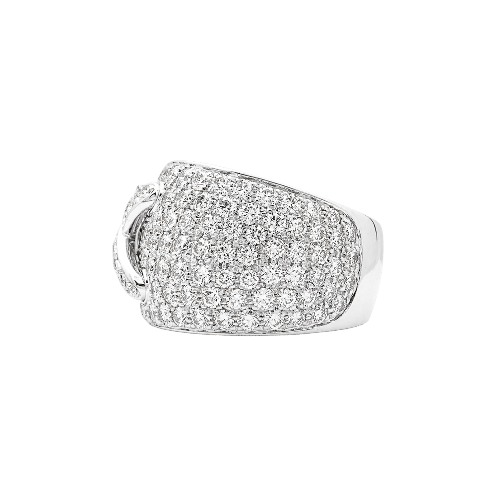 Bague Bandeau CHAUMET "Liens XL" en or blanc et diamants - Castafiore