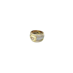 Bague Bandeau CHOPARD "Happy Diamonds" en or jaune, or blanc, or rose et diamants - Castafiore