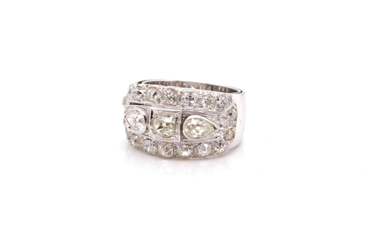 Bague bandeau diamants en or blanc 18k - Castafiore