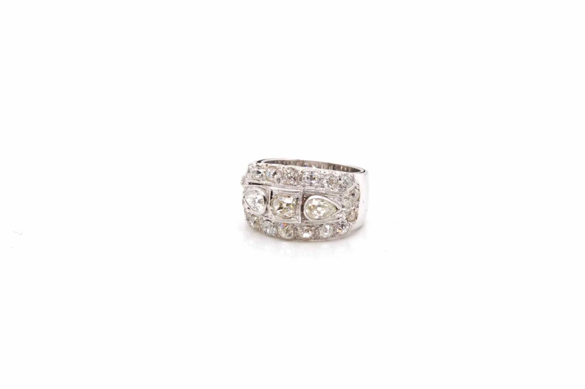 Bague bandeau diamants en or blanc 18k - Castafiore