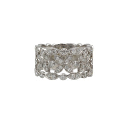 Bague Bandeau DIDIER GUÉRIEN "Diamants de Rosée" en or blanc et diamants - Castafiore