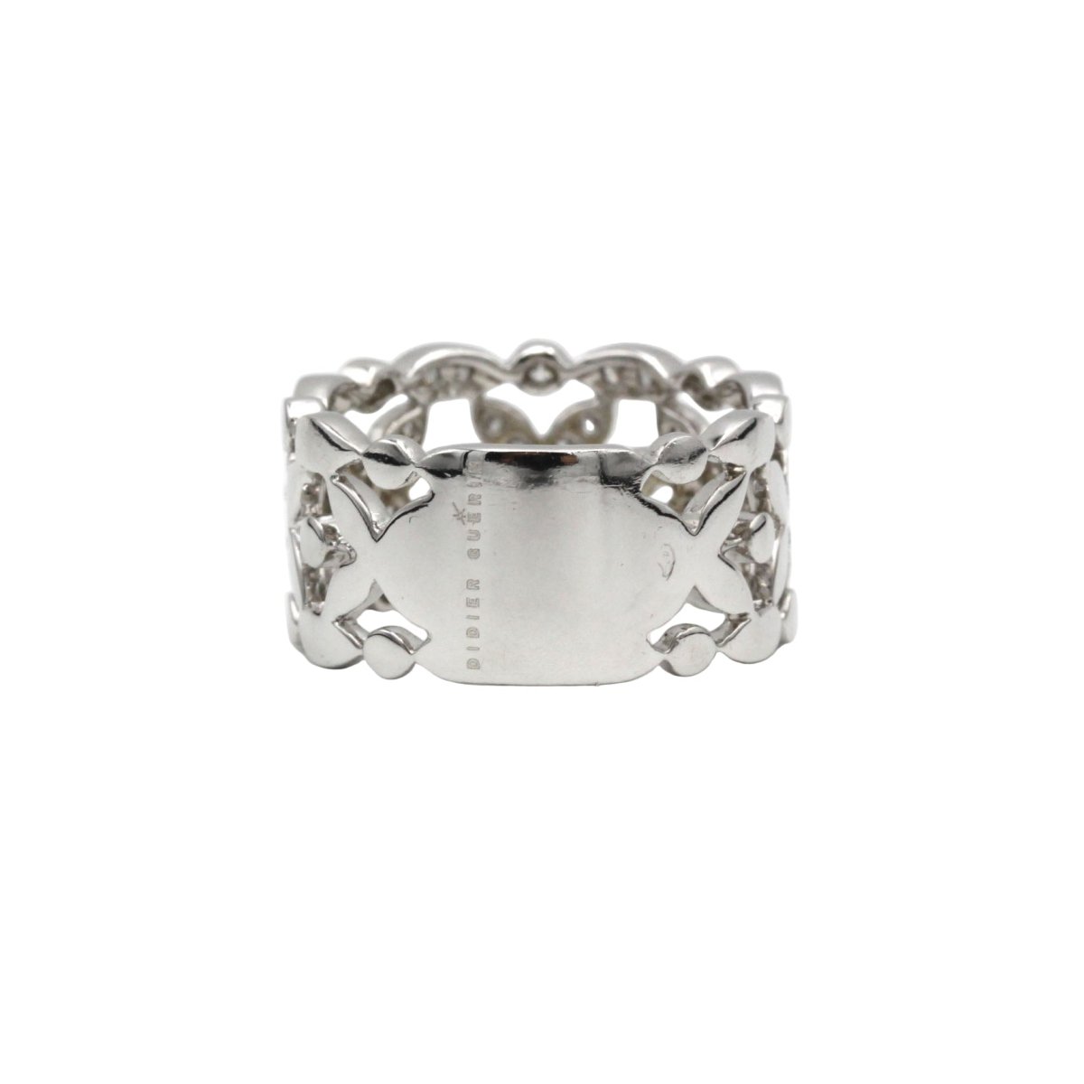 Bague Bandeau DIDIER GUÉRIEN "Diamants de Rosée" en or blanc et diamants - Castafiore