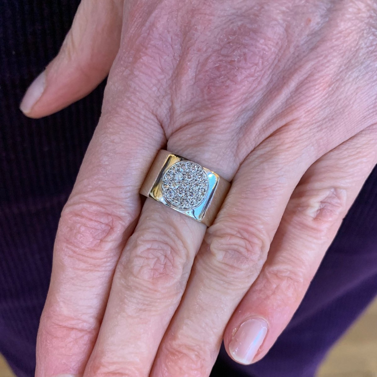 Bague Bandeau DINH VAN "Anthéa" en or blanc et diamants - Castafiore
