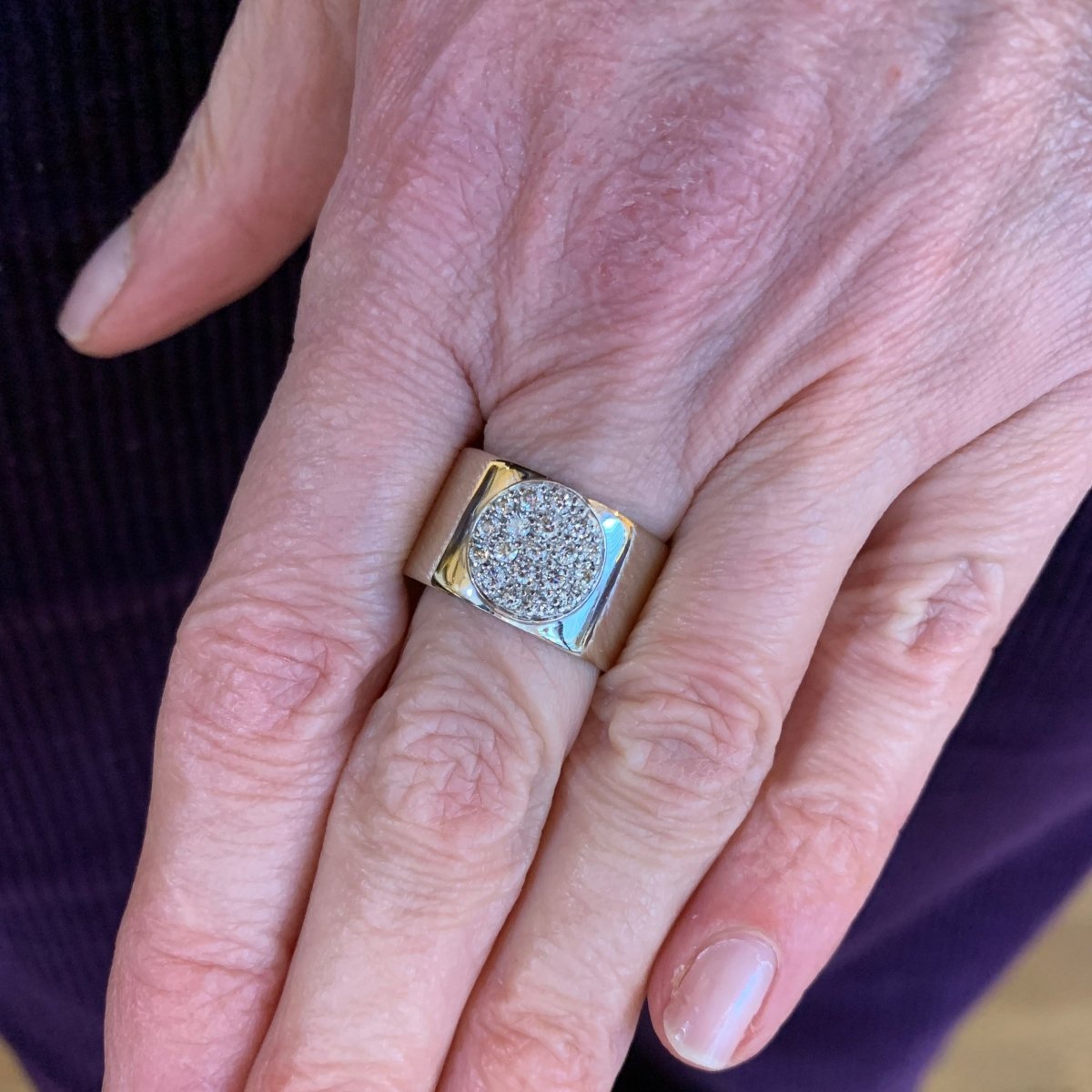 Bague Bandeau DINH VAN "Anthéa" en or blanc et diamants - Castafiore