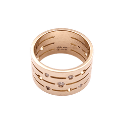 Bague Bandeau DINH VAN "Pulse" en or rose et diamants - Castafiore