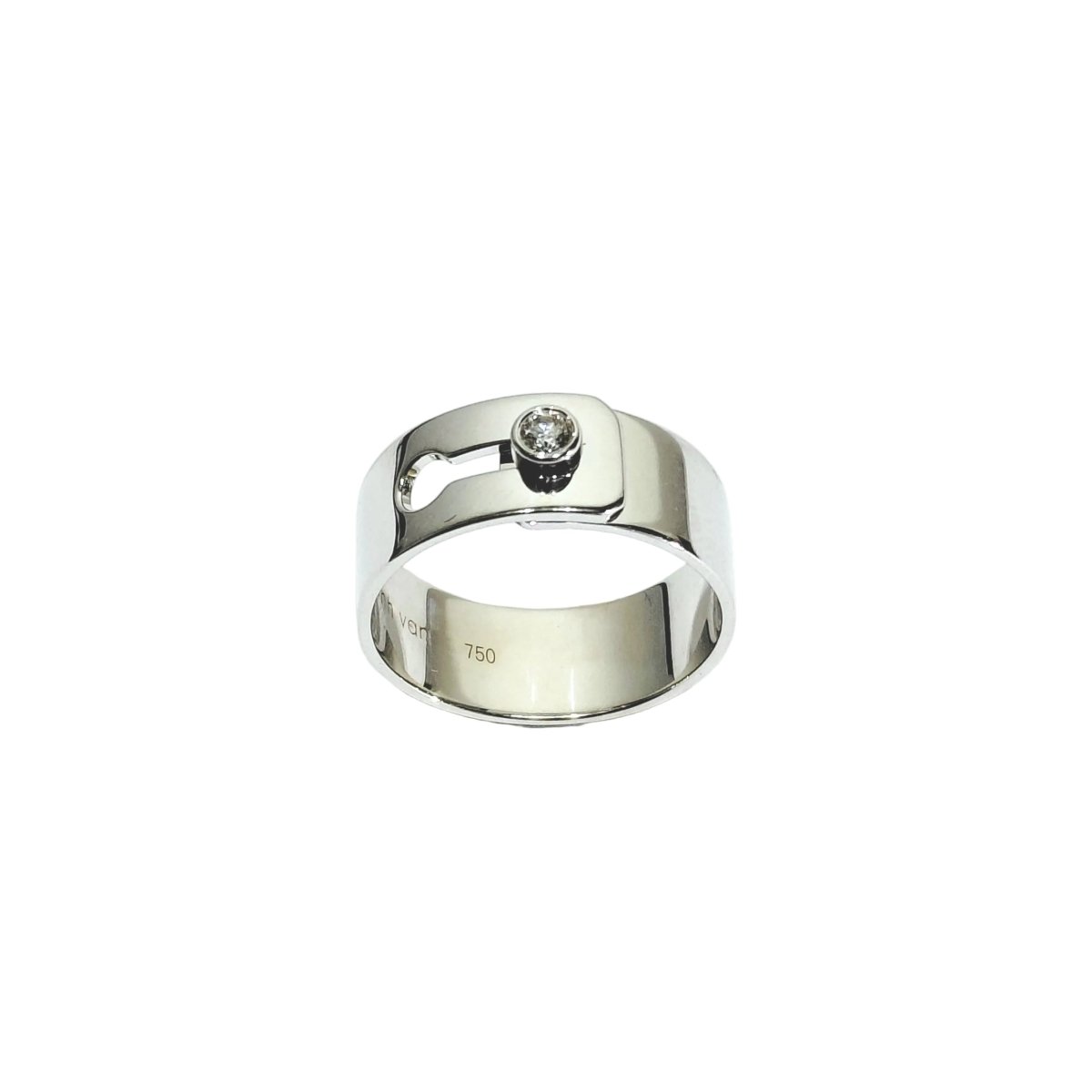 Bague Bandeau DINH VAN "Serrure" en or blanc et diamant - Castafiore