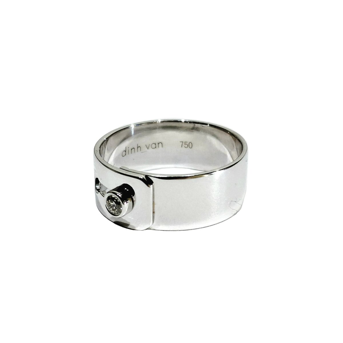Bague Bandeau DINH VAN "Serrure" en or blanc et diamant - Castafiore