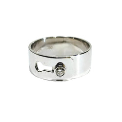 Bague Bandeau DINH VAN "Serrure" en or blanc et diamant - Castafiore