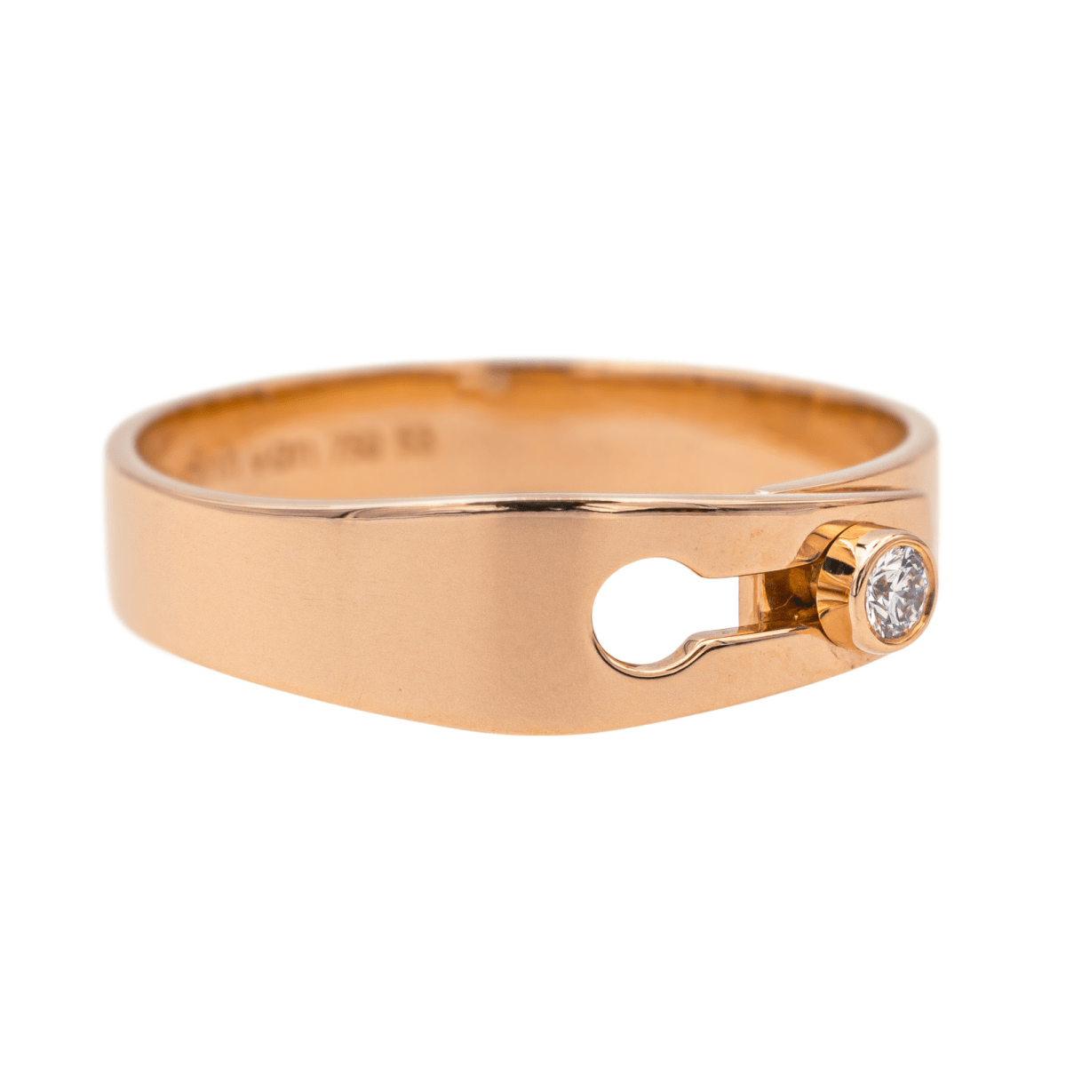 Bague Bandeau DINH VAN "Serrure" en or rose et diamant - Castafiore
