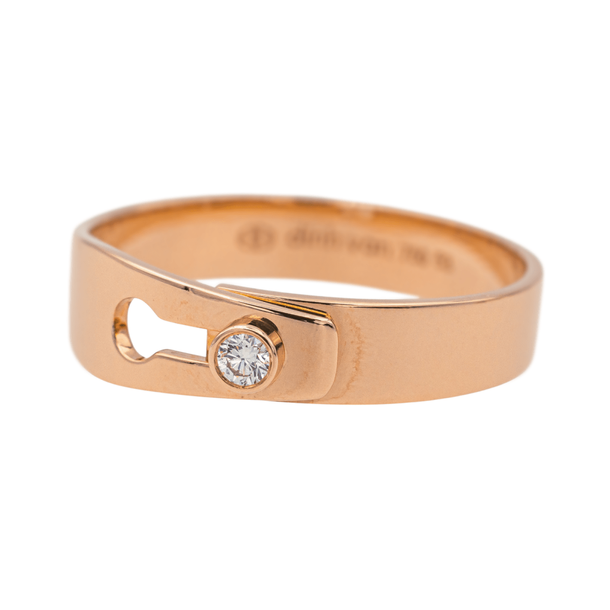 Bague Bandeau DINH VAN "Serrure" en or rose et diamant - Castafiore