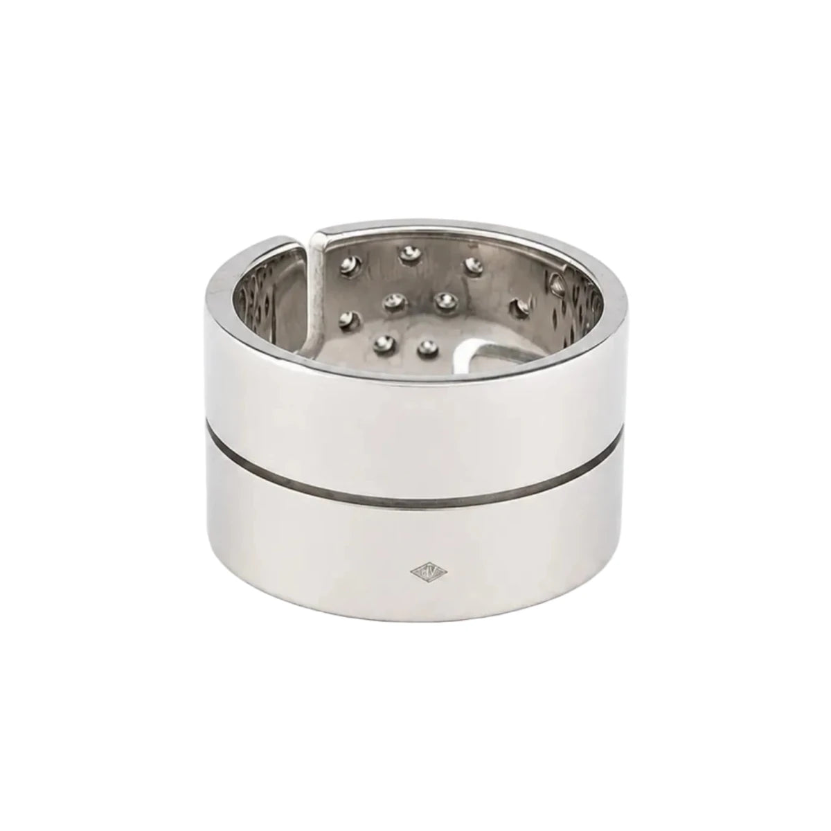 Bague Bandeau DINH VAN "Seventies" en or blanc et diamants - Castafiore