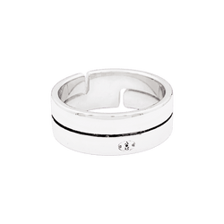 Bague Bandeau DINH VAN "Seventies" MM en or blanc - Castafiore
