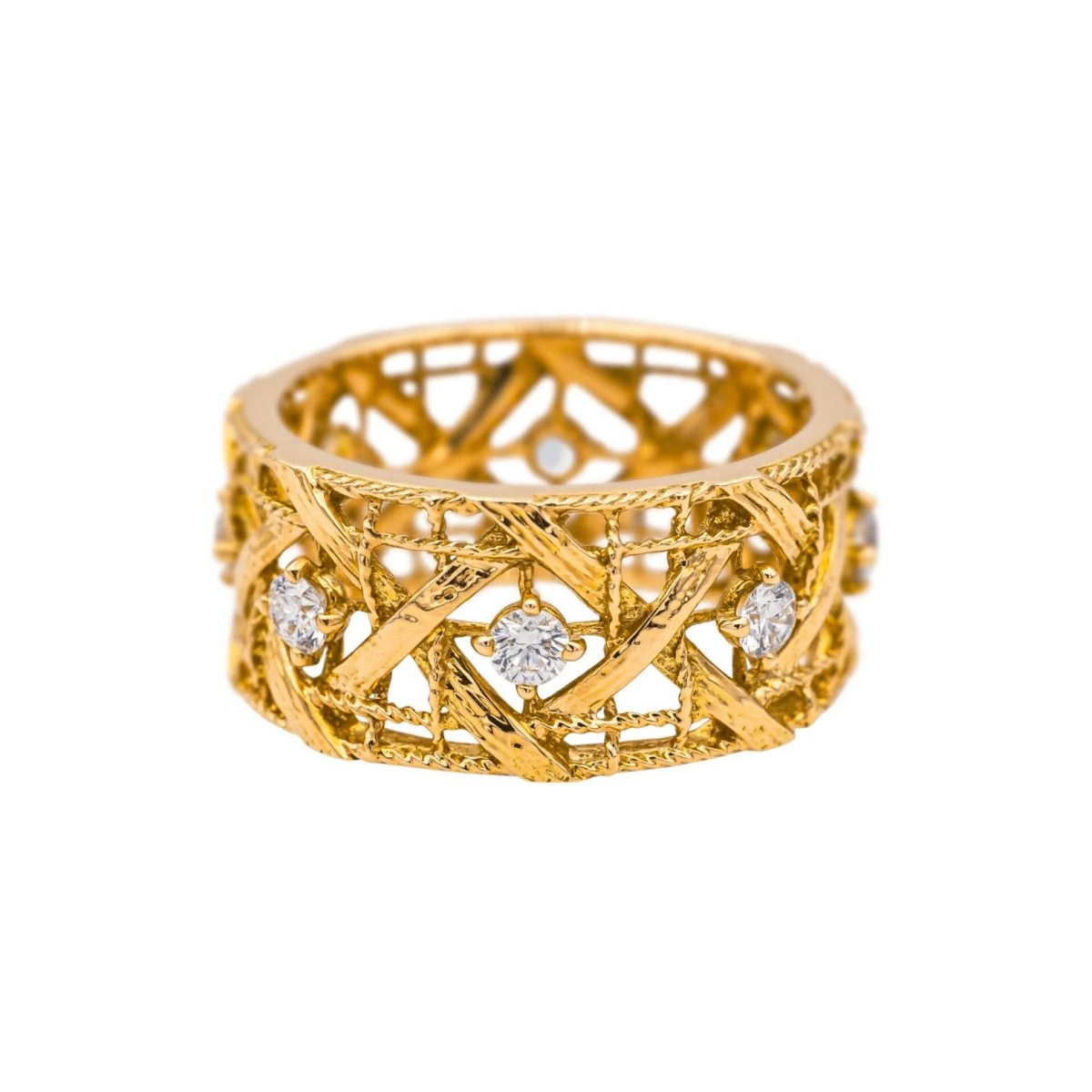 Bague Bandeau DIOR "My Dior" GM en or jaune et diamants - Castafiore