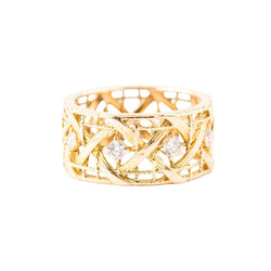 Bague Bandeau DIOR "My Dior" GM en or jaune et diamants - Castafiore