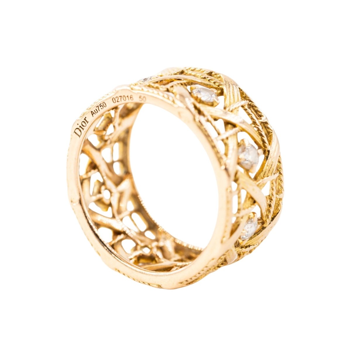 Bague Bandeau DIOR "My Dior" GM en or jaune et diamants - Castafiore