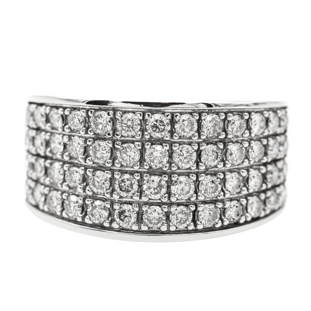 Bague bandeau en or blanc et diamant - Castafiore
