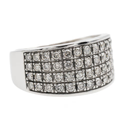 Bague bandeau en or blanc et diamant - Castafiore