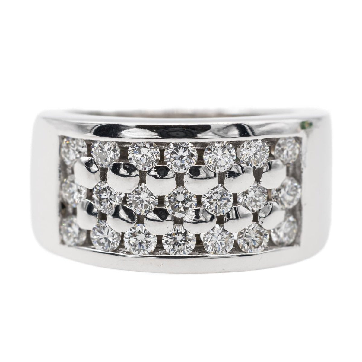 Bague bandeau en or blanc et diamant - Castafiore