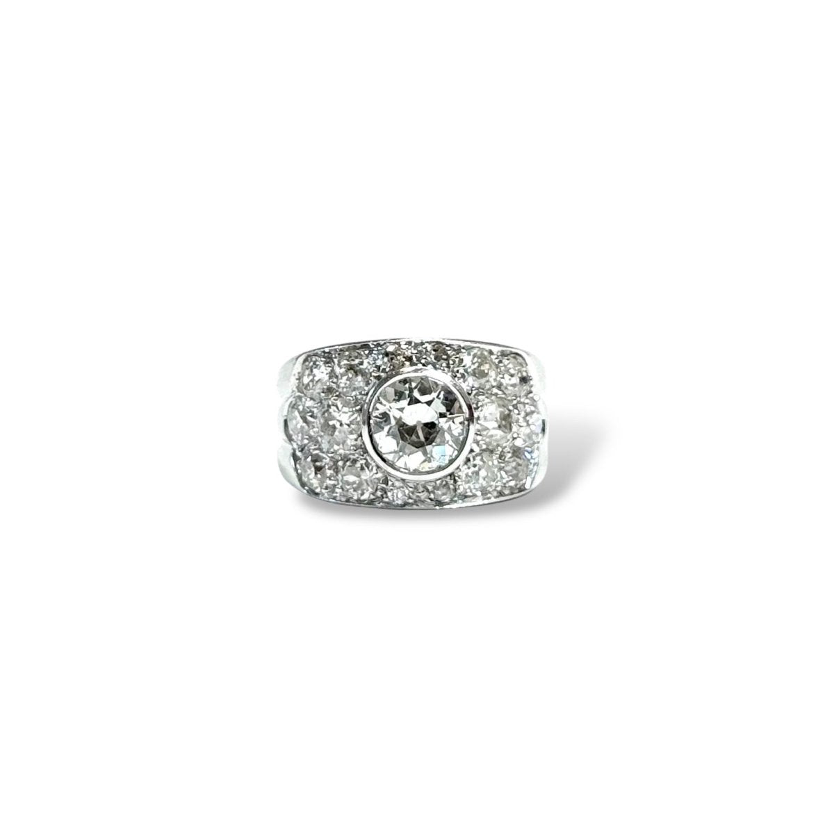 Bague Bandeau en or blanc et diamants - Castafiore