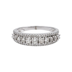 Bague Bandeau en or blanc et diamants - Castafiore