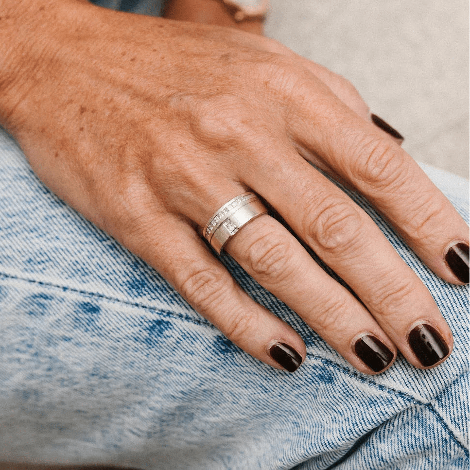Bague Bandeau en or blanc et diamants