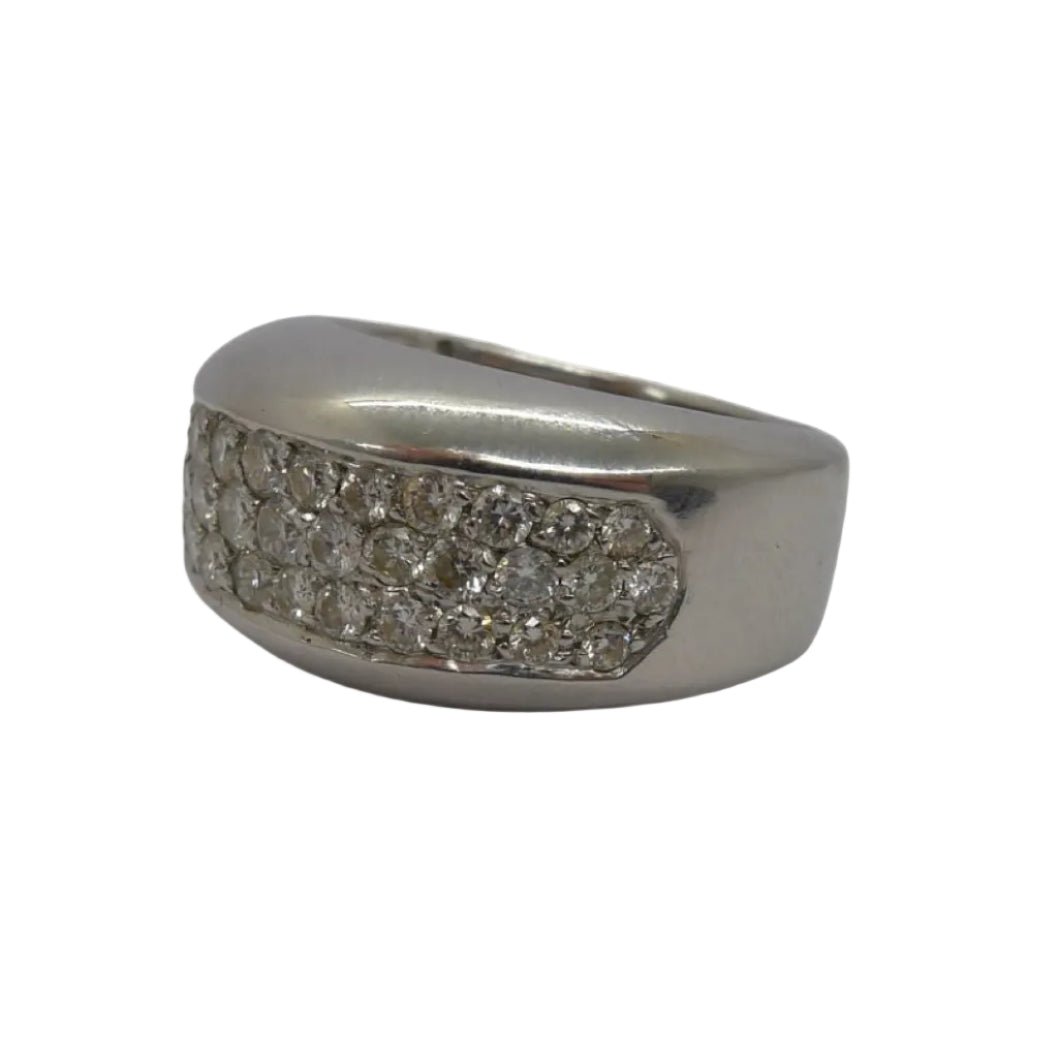 Bague Bandeau en or blanc et diamants - Castafiore
