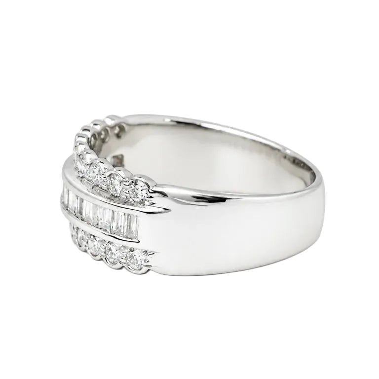 Bague Bandeau en or blanc et diamants - Castafiore