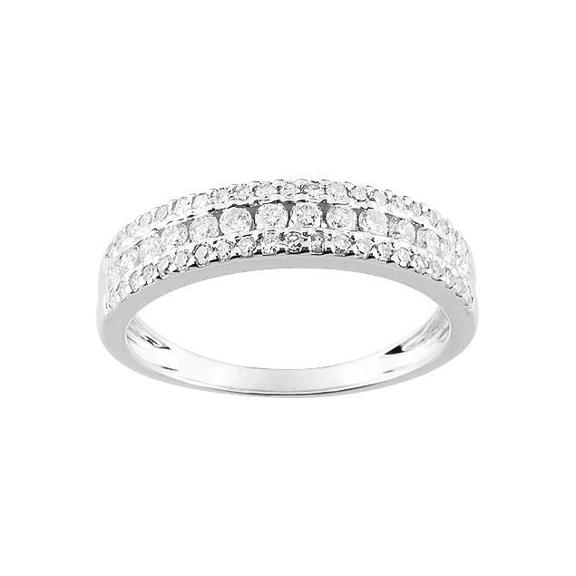 Bague Bandeau en or blanc et diamants - Castafiore