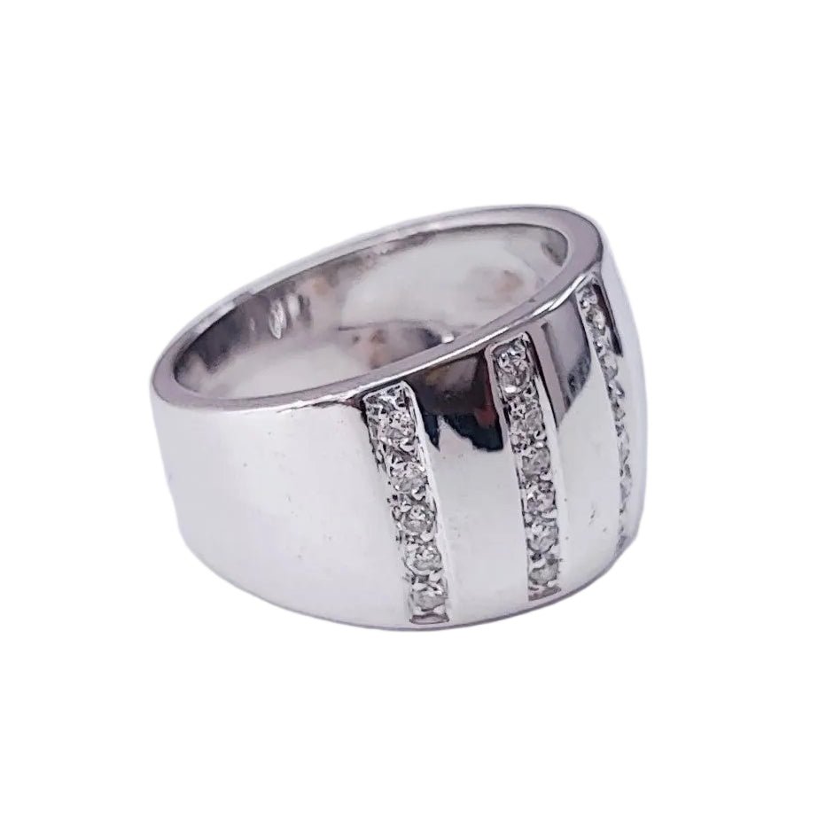Bague Bandeau en or blanc et diamants - Castafiore