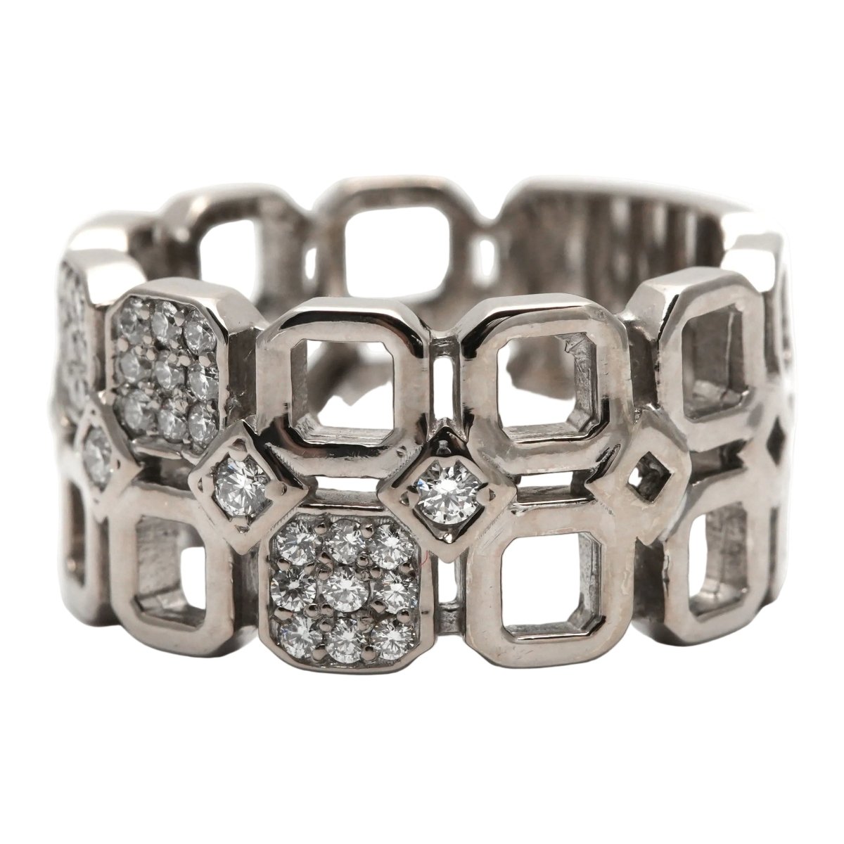 Bague Bandeau en or blanc et diamants - Castafiore