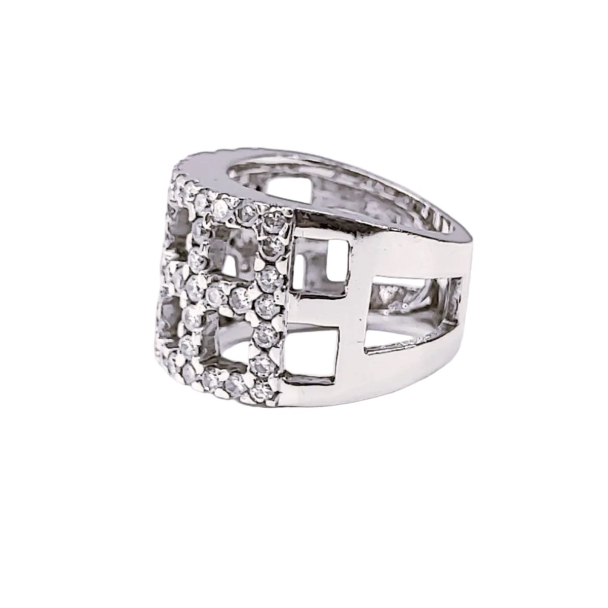 Bague Bandeau en or blanc et diamants - Castafiore