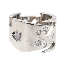 Bague Bandeau en or blanc et diamants - Castafiore