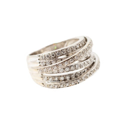 Bague Bandeau en or blanc et diamants - Castafiore