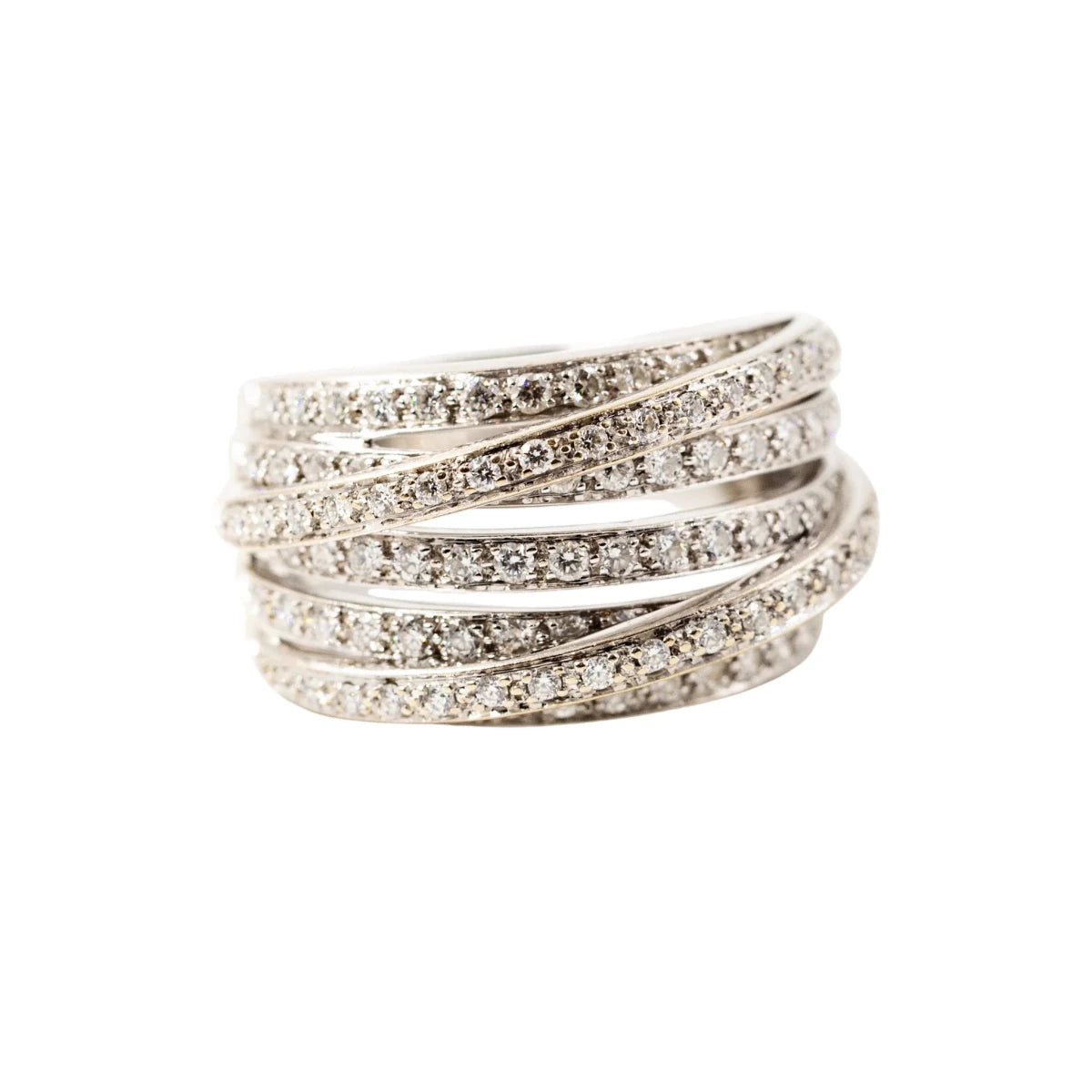 Bague Bandeau en or blanc et diamants - Castafiore