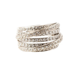 Bague Bandeau en or blanc et diamants - Castafiore