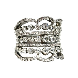 Bague Bandeau en or blanc et diamants - Castafiore
